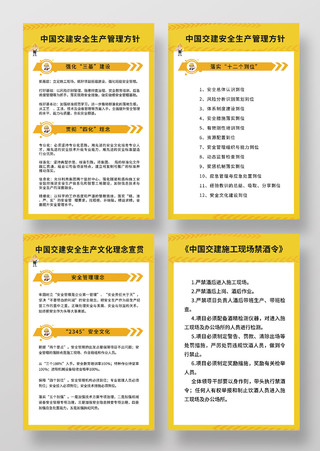 黄色简约交建安全生产铁路安全生产宣传四张海报